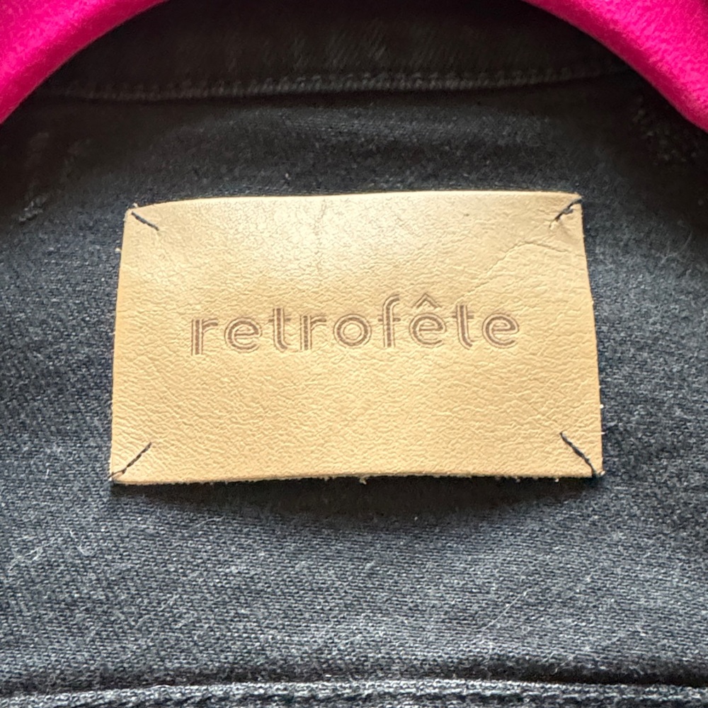 Retrofete Charcoal Jean Jacket with Embroidery - Picture 3 of 4